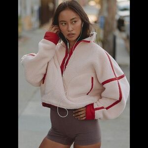 NWOT Free People Movement Mountain High Half Zip in Ballet Slipper MSRP$98